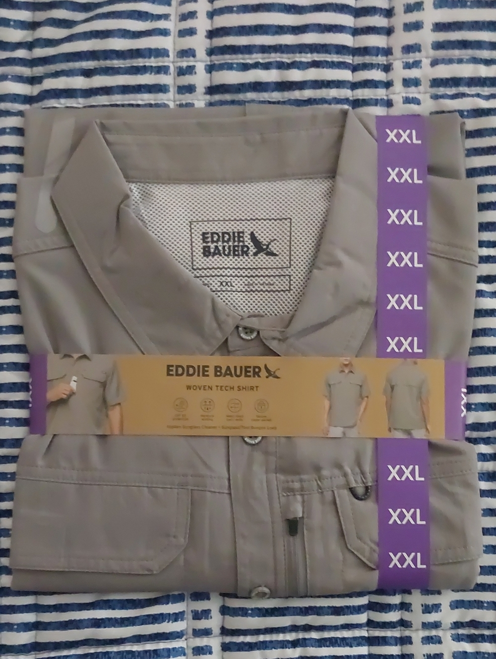 Eddie Bauer Short Sleeve Woven Tech Shirt - Light Taupe